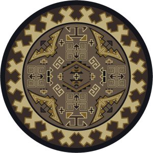 American Dakota Rugs Cabin 0056SAN Brown