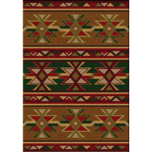 American Dakota Rugs Cabin 0057MUL Green