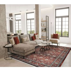 Couristan Rugs KASHIMAR FLORAL VASE 06144165 RUST