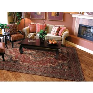 Couristan Rugs OLD WORLD CLASSIC KERMAN MEDALLION 10673097 BURGUNDY