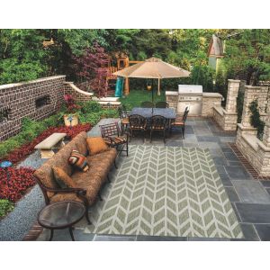 Couristan Rugs RECIFE GARDEN KEY 16841900 SAGE/CHAMPAGNE