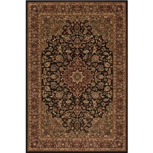 Concord Global Rugs-Persian Classics-Medallion Kashan Black ,  Black