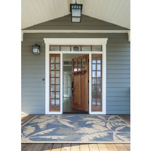 Couristan Rugs MONACO COASTAL FLORA 22163143 IVORY/SAPPHIRE