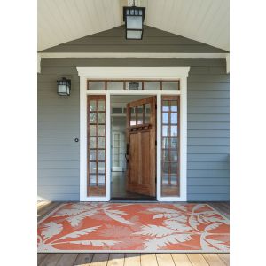Couristan Rugs MONACO COASTAL FLORA 22163145 IVORY/ORANGE