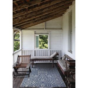  Couristan Rugs MONTE CARLO PALMETTE 23296427 NAVY/IVORY