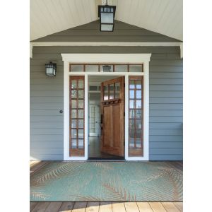 Couristan Rugs MONACO TROPICAL PALMS 24293134 AQUA