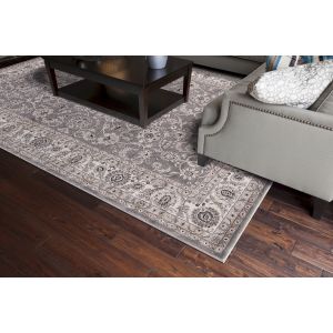 Concord Global Rugs-Kashan-Bergama Grey , Grey