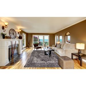 Concord Global Rugs-Kashan-Heriz Anthracite , Anthracite