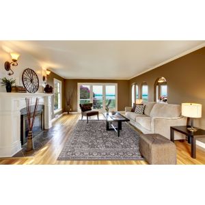 Concord Global Rugs-Kashan-Kashan Grey , Grey