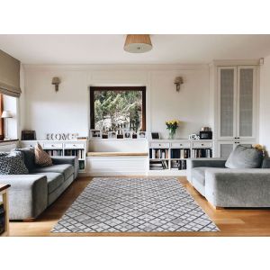 Couristan Rugs PRAIRIE RETRO LATTICE 28853007 GREY/IVORY