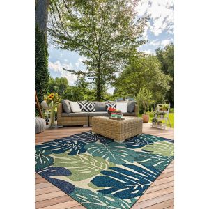 Couristan Rugs COVINGTON MONSTERA 35341521 CREAM/MULTI