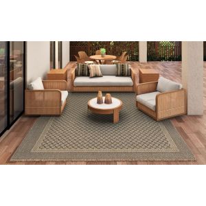 Couristan Rugs NATURALISTIC SYMMETRY 37051004 NATURAL/BLACK