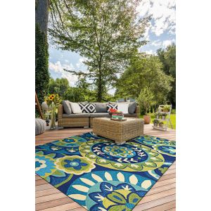 Couristan Rugs COVINGTON RIP TIDE 37781014 OCEAN/GREEN