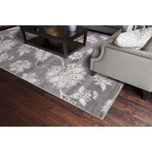 Concord Global Rugs-Lara-Floral Harmony Grey , Grey