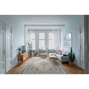  Couristan Rugs OLD WORLD CLASSIC  FLORAL TABRIZ  45381011 ALABASTER/POWDER BLUE