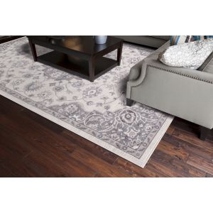 Concord Global Rugs-Lara-Center Medallion Ivory-Grey , Ivory-Grey