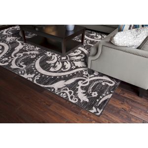 Concord Global Rugs-Lara-Large Damask Anthracite , Anthracite