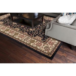 Concord Global Rugs-Jewel-Voysey Black , Black