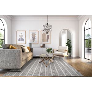 Couristan Rugs ASPEN TEXTURED STRIPES 50022003 DARK GREY
