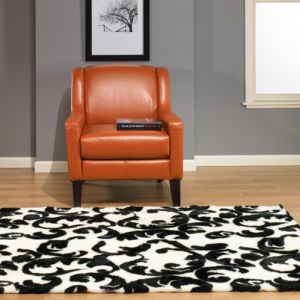 Walk on Me Rugs Faux Fur Rug 432 Black & White