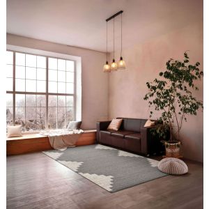 Couristan Rugs JOSHUA SADDLEBACK 58231201 SNOW GREY