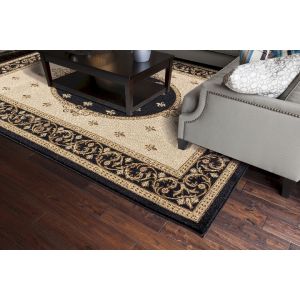 Concord Global Rugs-Jewel-F.Lys Medallion Black , Black