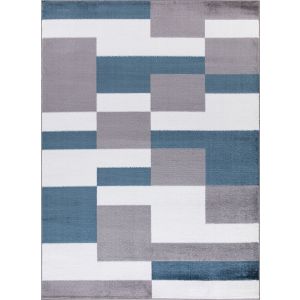 Concord Global Rugs-Madison-Squares Gray-Blue , Gray-Blue