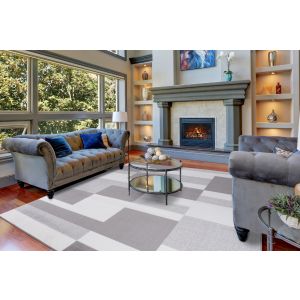 Concord Global Rugs-Madison-Squares Gray-Ivory , Gray-Ivory