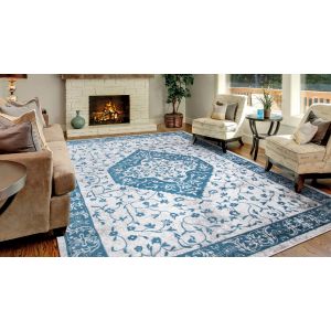 Concord Global Rugs-Jefferson Collection-Pearl Heriz Blue , Blue