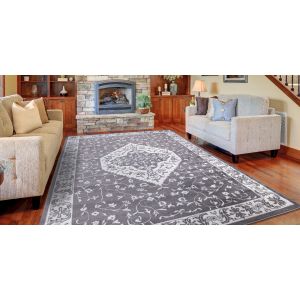 Concord Global Rugs-Jefferson Collection-Pearl Heriz Gray , Gray