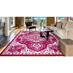 Concord Global Rugs-Jefferson Collection-Vintage Medallion Red , Red