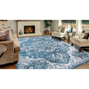 Concord Global Rugs-Jefferson Collection-Vintage Medallion Blue , Blue