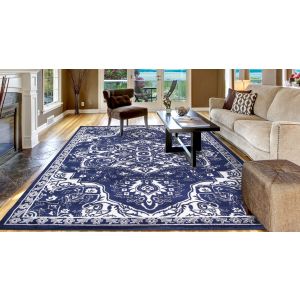 Concord Global Rugs-Jefferson Collection-Vintage Medallion Navy , Navy