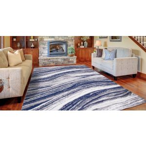 Concord Global Rugs-Jefferson Collection-Marble Stripes Navy , Navy