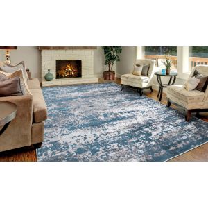 Concord Global Rugs-Jefferson Collection-Abstract Blue ,  Blue