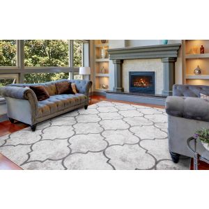 Concord Global Rugs-Jefferson Collection-Morocco Trellis Ivory , Ivory