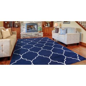 Concord Global Rugs-Jefferson Collection-Morocco Trellis Navy , Navy