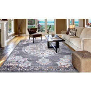 Concord Global Rugs-Vintage Collection-Vintage Ousshak Gray , Gray