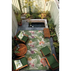 Couristan Rugs DOLCE FLOWERING FERN 74600007 IVORY/HUNTER GREEN