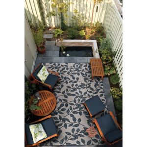 Couristan Rugs DOLCE SUMMER IVY 75120845 IVORY/SLATE BLUE