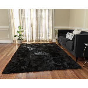Walk on Me Rugs Faux Fur Rug 212 Black
