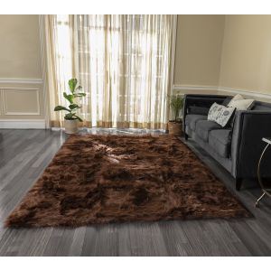 Walk on Me Rugs Faux Fur Rug 222 Brown