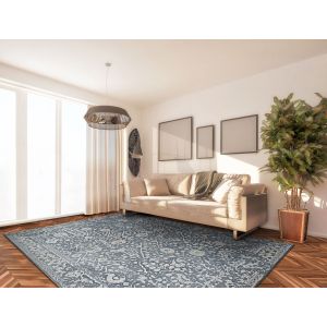 Couristan Rugs MARINA LILLIAN 89740535 SLATE BLUE/OYSTER