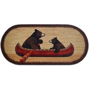 Mayberry Rugs Cozy Cabin CC10449 Bear Canoe Brown