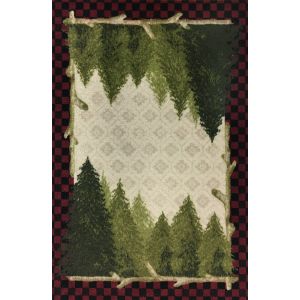 Mayberry Rugs Cozy Cabin CC10455 Pine Plaid Red