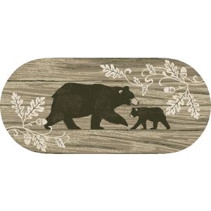 Mayberry Rugs Cozy Cabin CC10512 Foliage Bear Tan