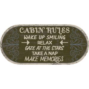 Mayberry Rugs Cozy Cabin CC10513 Cabin Rules Brown