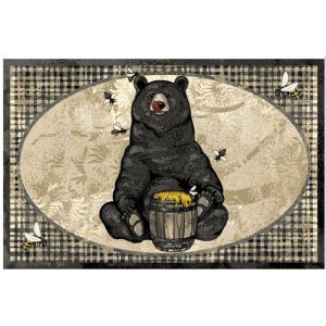 Mayberry Rugs Cozy Cabin CC20680 Honey Bear Black Black