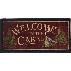 Mayberry Rugs Cozy Cabin CC5268 Welcome to the Cabin Red