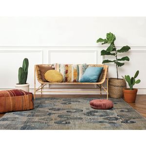 Couristan Rugs DESI MAHAL DES33003 NATURAL/BLUE